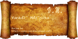 Vankó Mónika névjegykártya